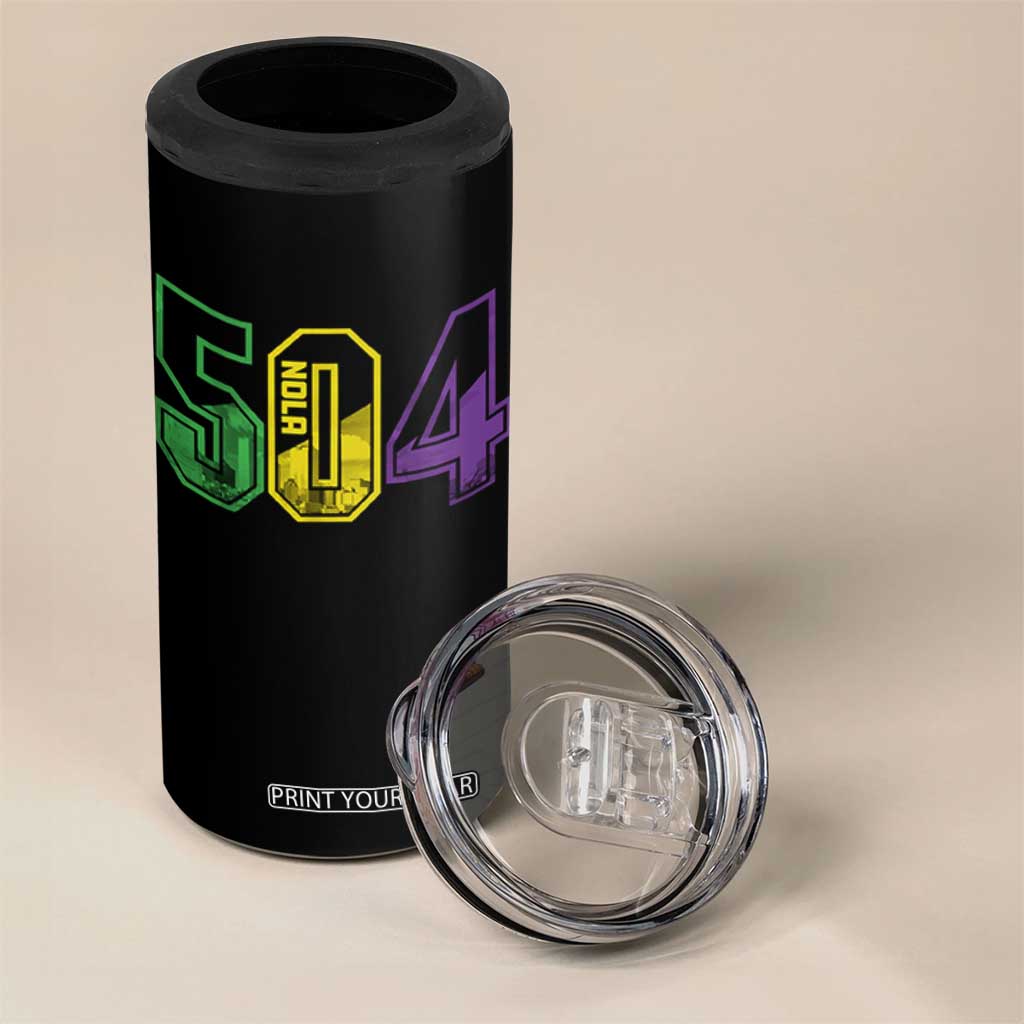 Mardi Gras 504 Nola New Orleans Louisiana LA 4 in 1 Can Cooler Tumbler TS11 Print Your Wear