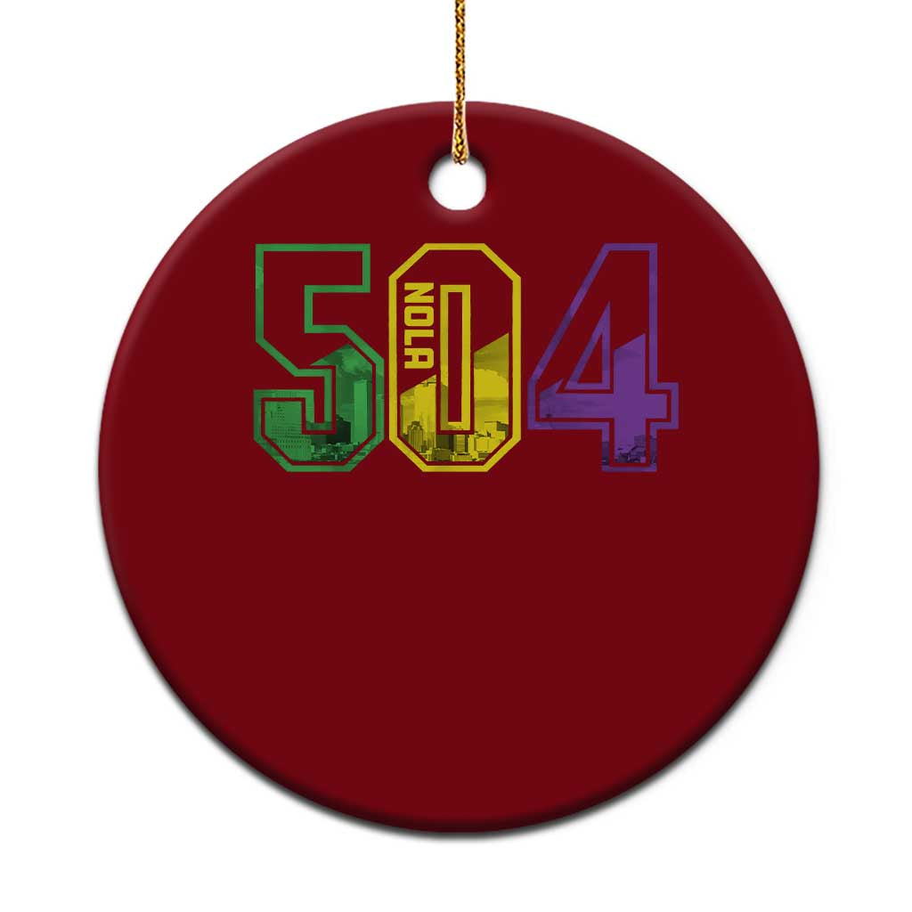Mardi Gras 504 Nola New Orleans Louisiana LA Ceramic Ornament TS11 1pc Red Print Your Wear