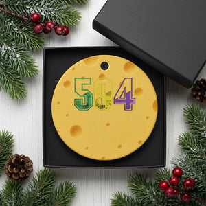 Mardi Gras 504 Nola New Orleans Louisiana LA Ceramic Ornament TS11 1pc Yellow Cheese Print Your Wear