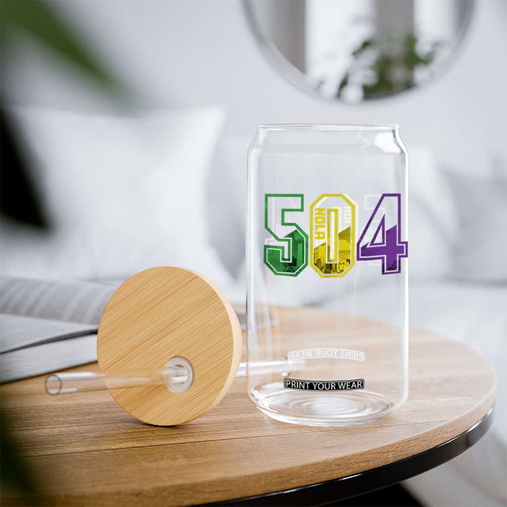 Mardi Gras 504 Nola New Orleans Louisiana LA Glass Can TS11 Print Your Wear