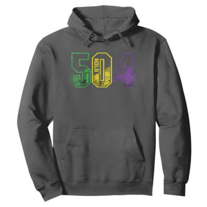 Mardi Gras 504 Nola New Orleans Louisiana LA Hoodie TS11 Dark Heather Print Your Wear