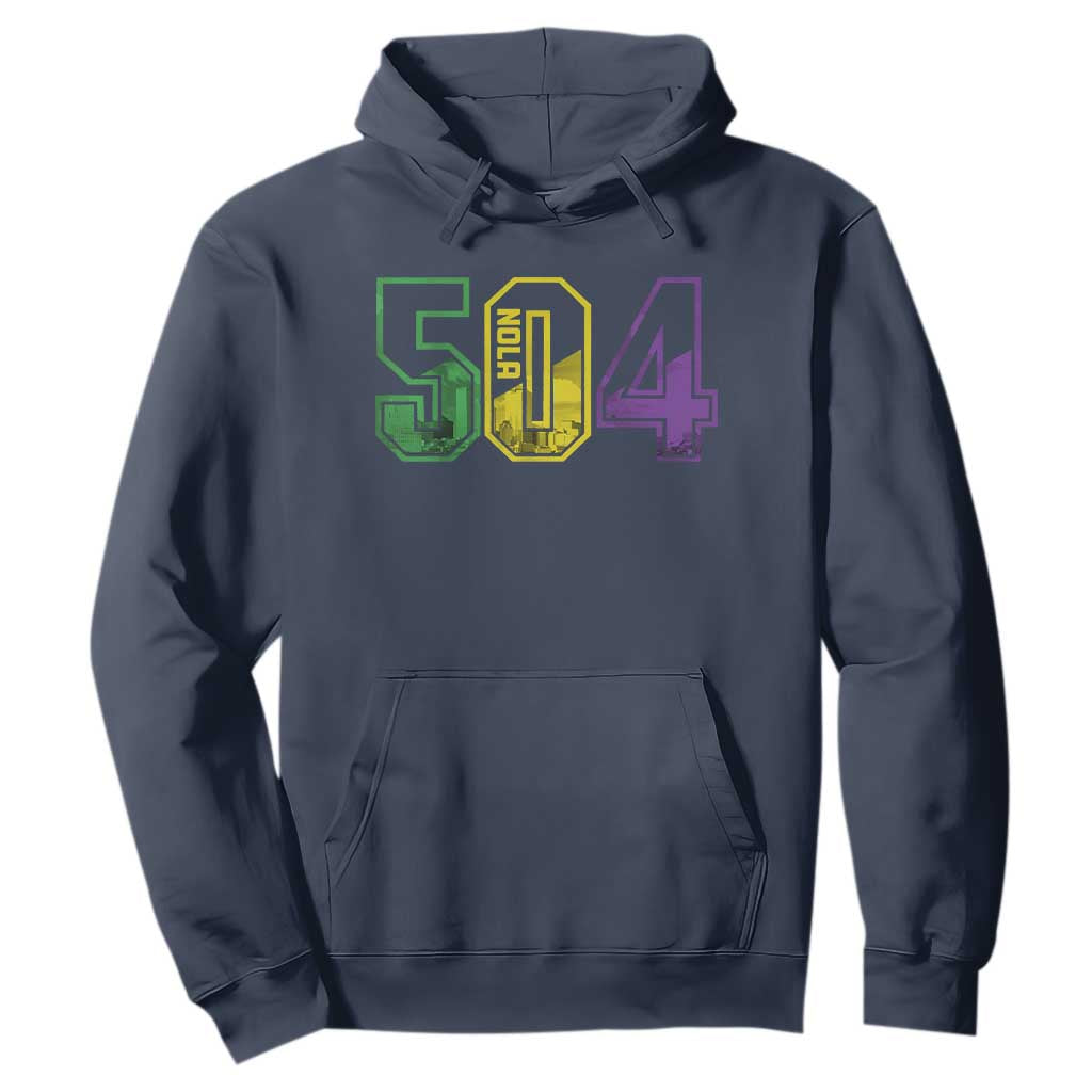 Mardi Gras 504 Nola New Orleans Louisiana LA Hoodie TS11 Navy Print Your Wear