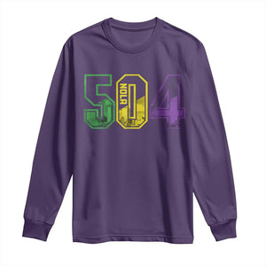 Mardi Gras 504 Nola New Orleans Louisiana LA Long Sleeve Shirt TS11 Purple Print Your Wear