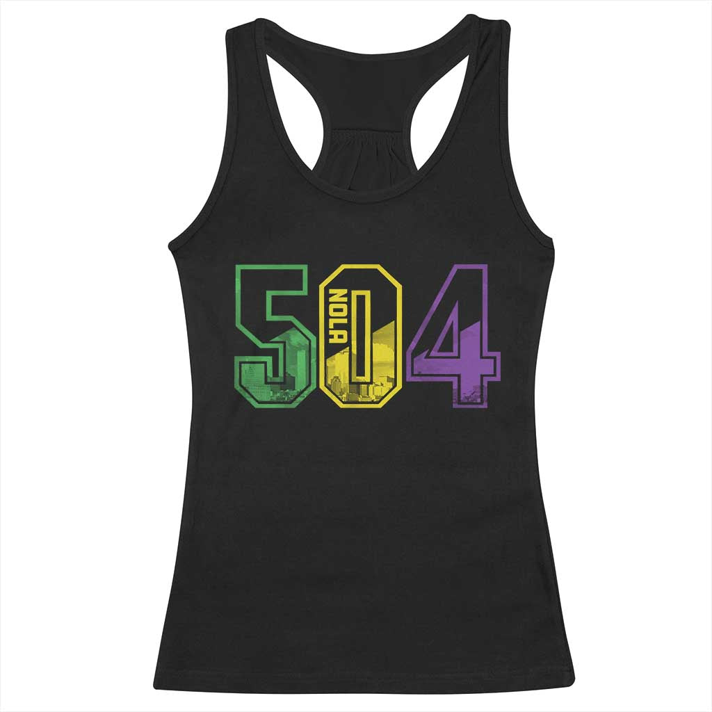 Mardi Gras 504 Nola New Orleans Louisiana LA Racerback Tank Top TS11 Black Print Your Wear