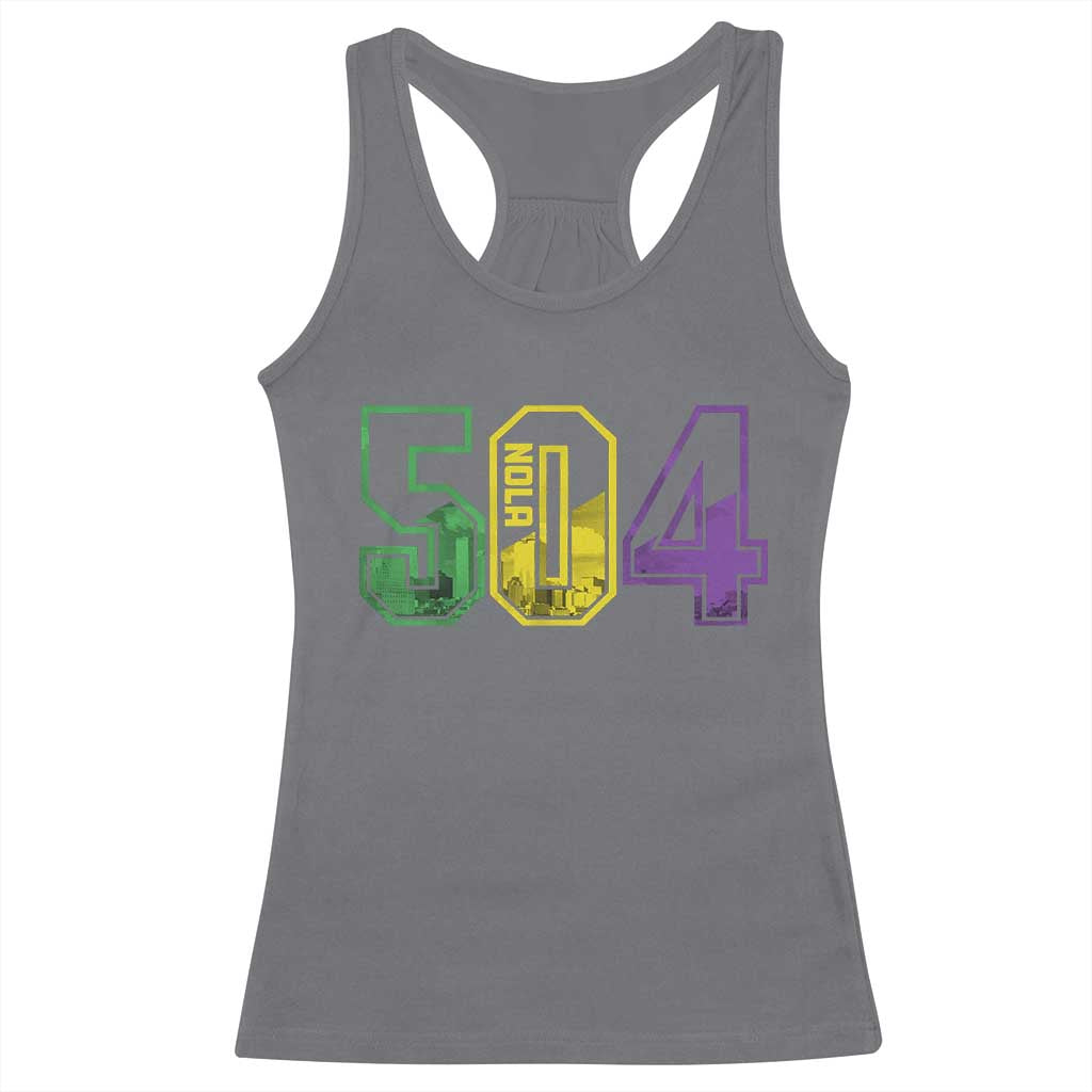 Mardi Gras 504 Nola New Orleans Louisiana LA Racerback Tank Top TS11 Charcoal Print Your Wear