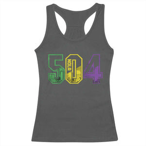 Mardi Gras 504 Nola New Orleans Louisiana LA Racerback Tank Top TS11 Dark Heather Print Your Wear