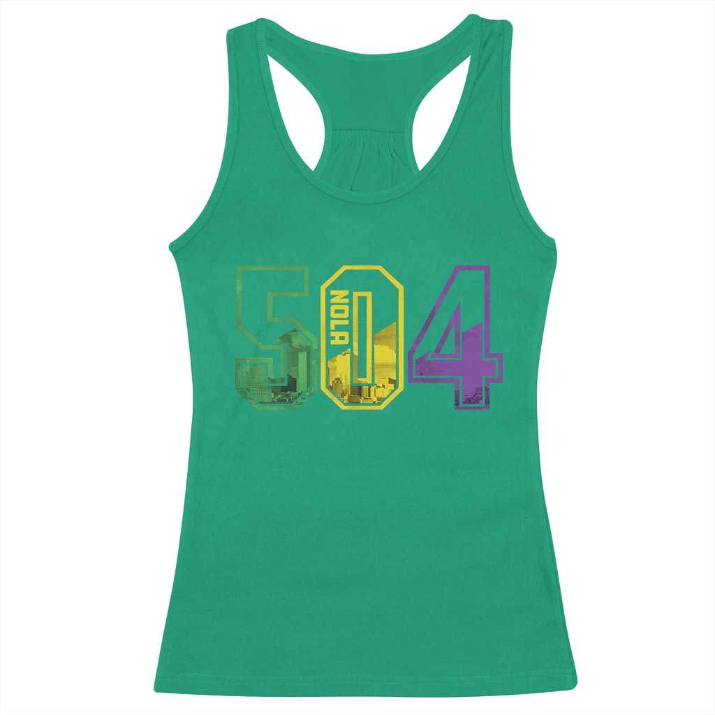 Mardi Gras 504 Nola New Orleans Louisiana LA Racerback Tank Top TS11 Irish Green Print Your Wear