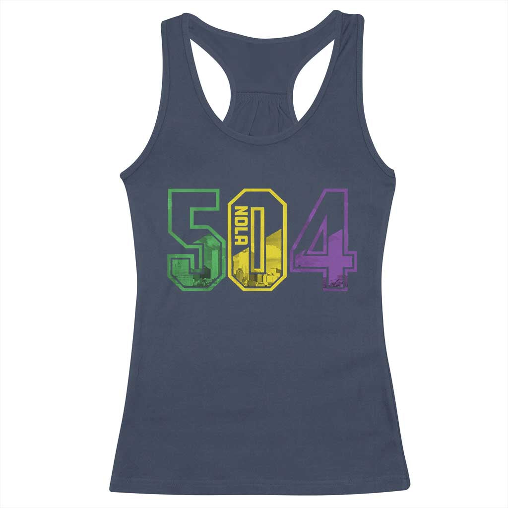 Mardi Gras 504 Nola New Orleans Louisiana LA Racerback Tank Top TS11 Navy Print Your Wear