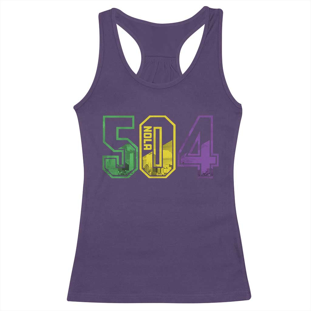 Mardi Gras 504 Nola New Orleans Louisiana LA Racerback Tank Top TS11 Purple Print Your Wear