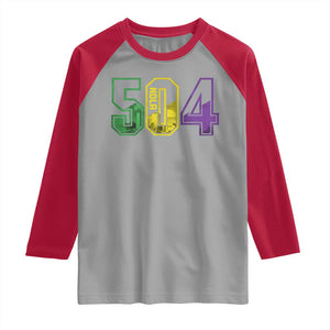 Mardi Gras 504 Nola New Orleans Louisiana LA Raglan Shirt TS11 Sport Gray Red Print Your Wear