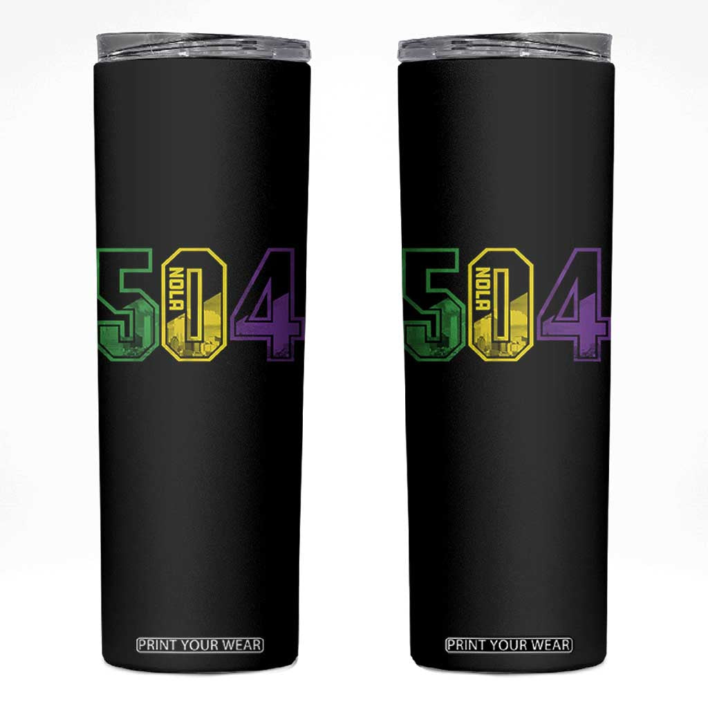 Mardi Gras 504 Nola New Orleans Louisiana LA Skinny Tumbler TS11 Black Print Your Wear