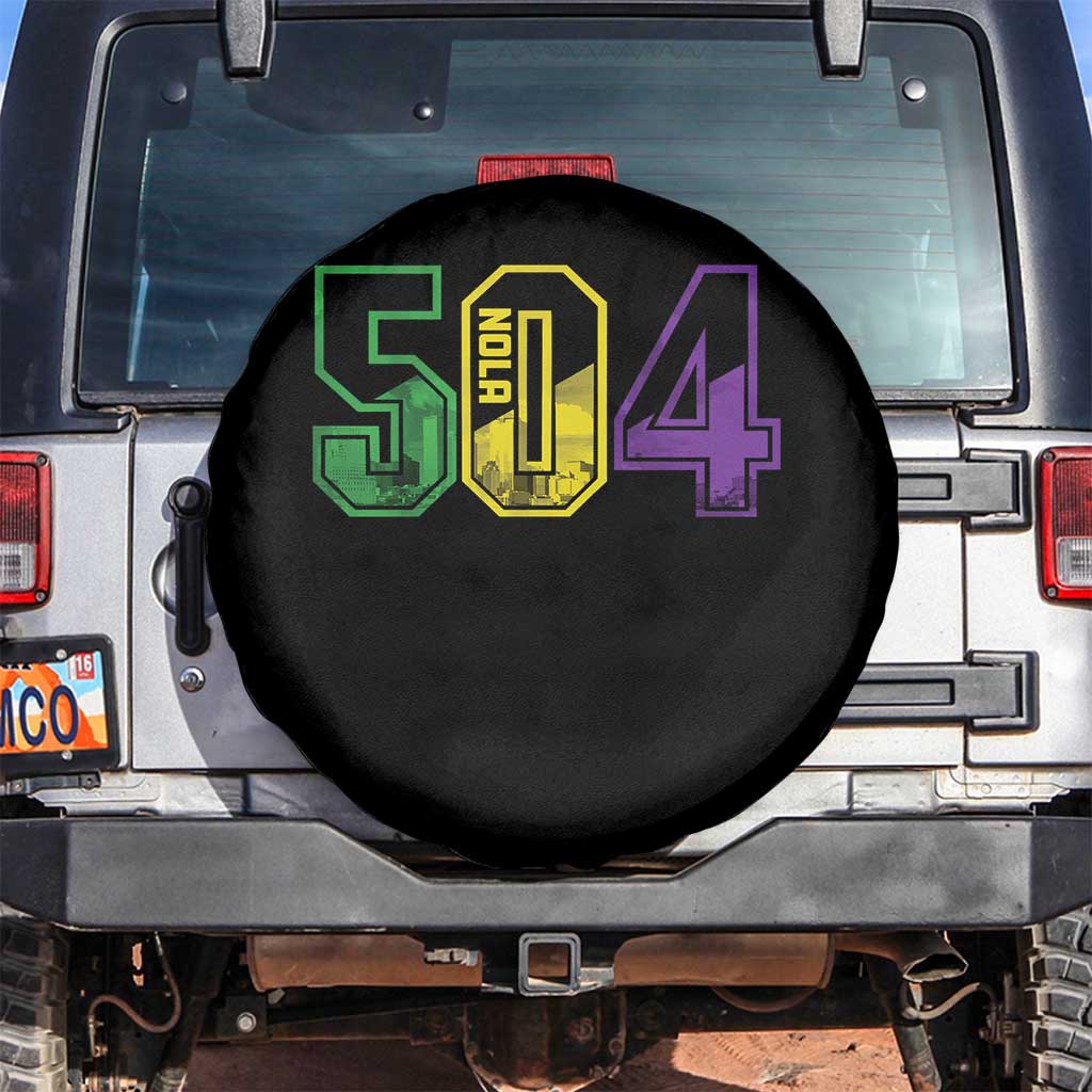 Mardi Gras 504 Nola New Orleans Louisiana LA Spare Tire Cover TS11 No hole Black Print Your Wear