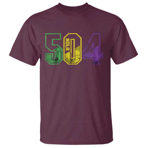 Mardi Gras 504 Nola New Orleans Louisiana LA T Shirt TS11 Maroon Print Your Wear