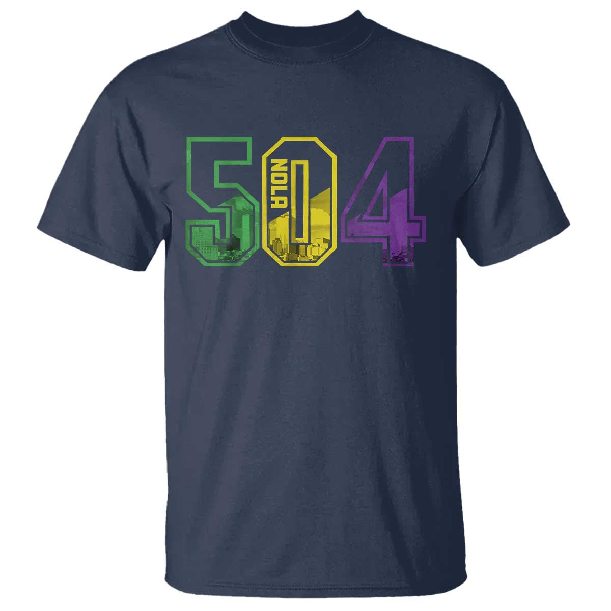 Mardi Gras 504 Nola New Orleans Louisiana LA T Shirt TS11 Navy Print Your Wear