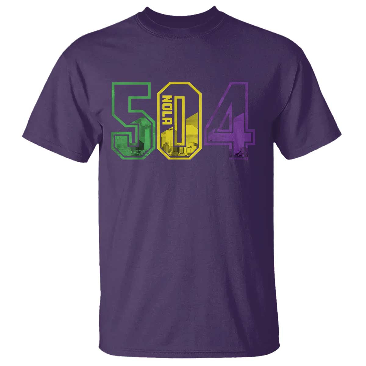 Mardi Gras 504 Nola New Orleans Louisiana LA T Shirt TS11 Purple Print Your Wear
