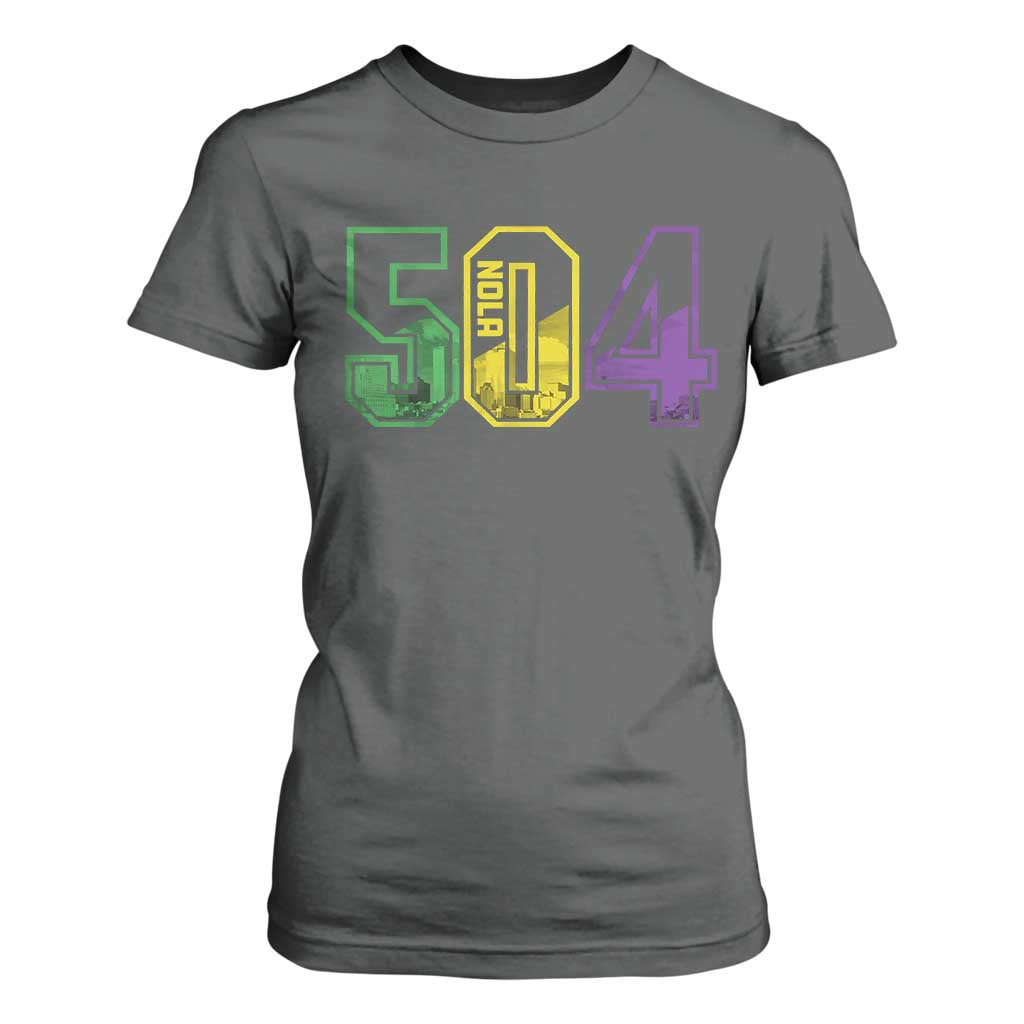Mardi Gras 504 Nola New Orleans Louisiana LA T Shirt For Women TS11 Dark Heather Print Your Wear