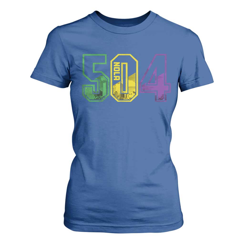 Mardi Gras 504 Nola New Orleans Louisiana LA T Shirt For Women TS11 Royal Blue Print Your Wear