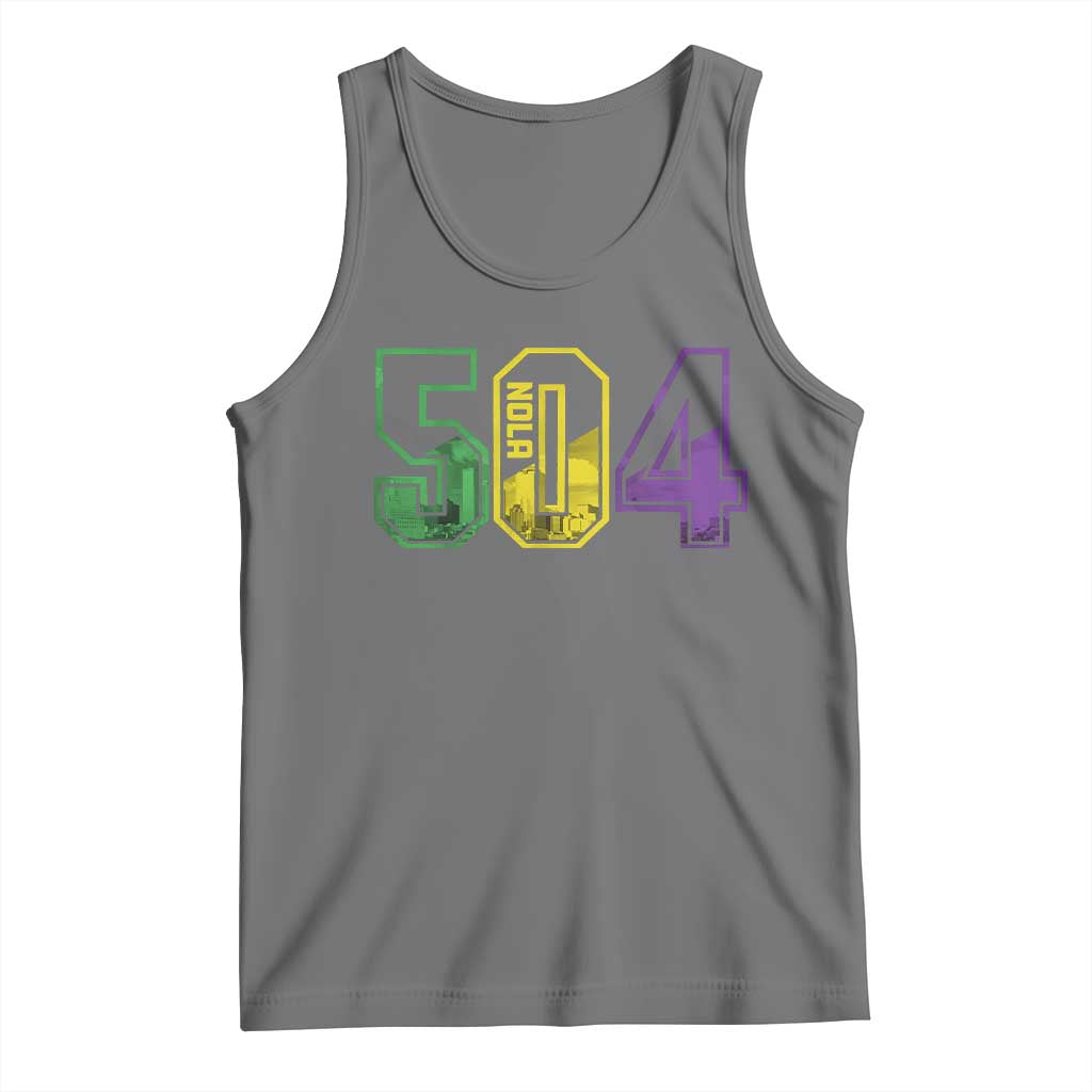 Mardi Gras 504 Nola New Orleans Louisiana LA Tank Top TS11 Black Heather Print Your Wear