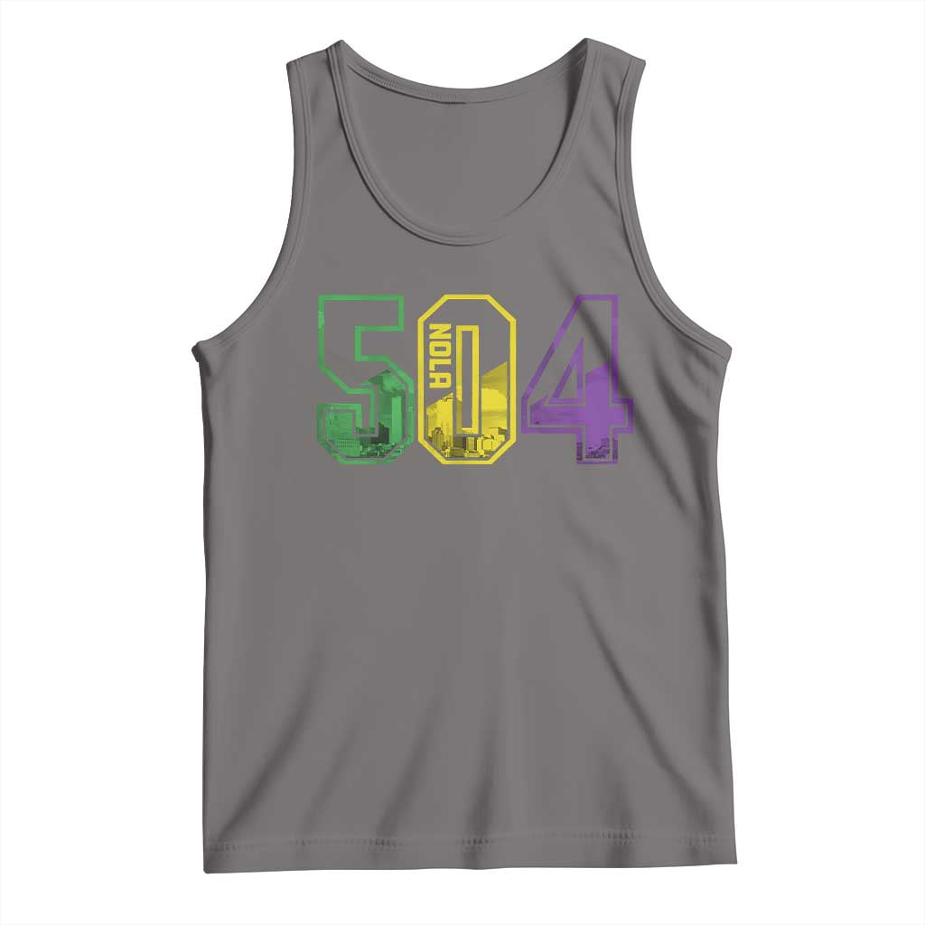 Mardi Gras 504 Nola New Orleans Louisiana LA Tank Top TS11 Deep Heather Print Your Wear