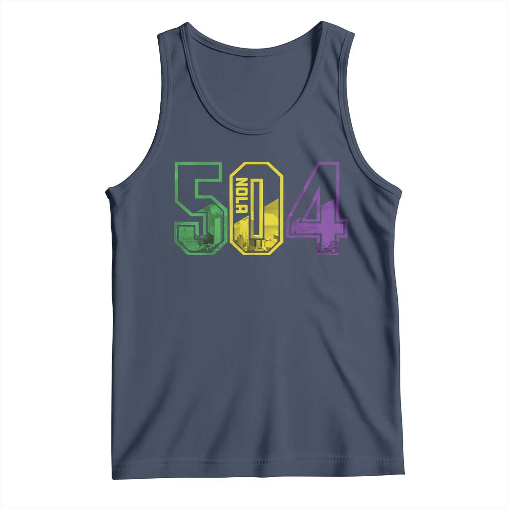 Mardi Gras 504 Nola New Orleans Louisiana LA Tank Top TS11 Navy Print Your Wear