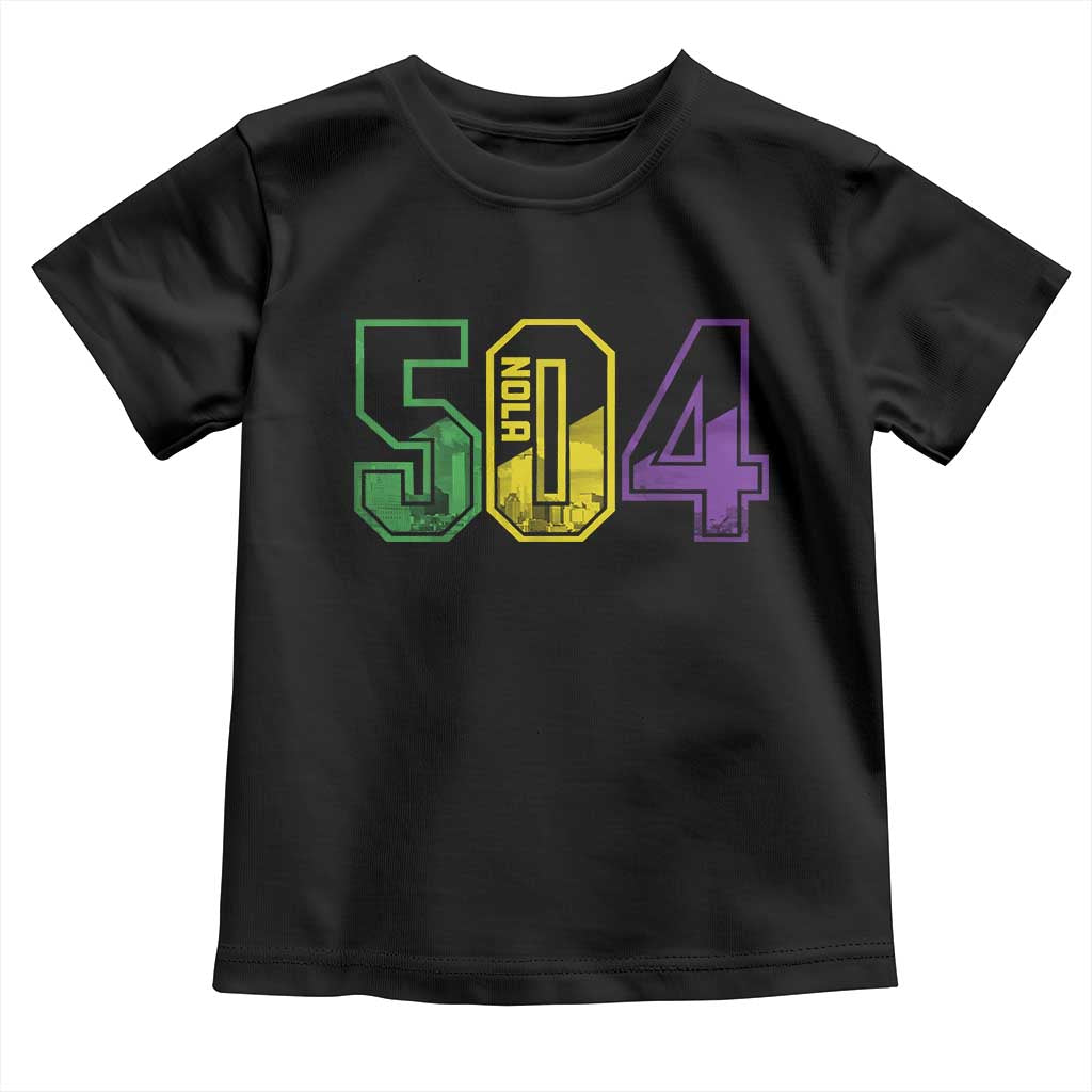 Mardi Gras 504 Nola New Orleans Louisiana LA Toddler T Shirt TS11 Black Print Your Wear