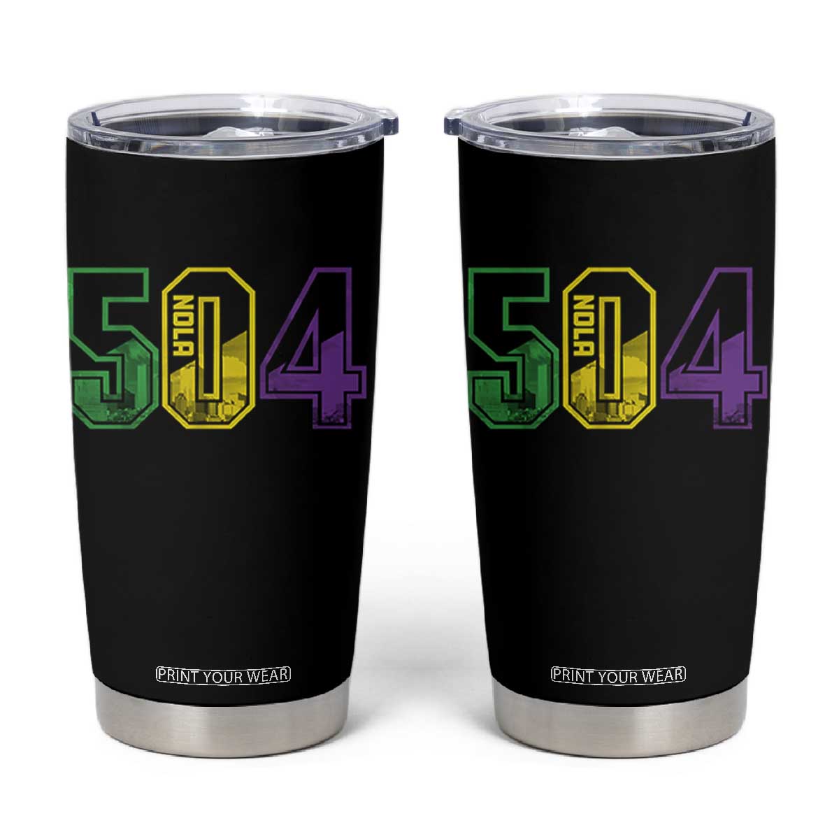 Mardi Gras 504 Nola New Orleans Louisiana LA Tumbler Cup TS11 Black Print Your Wear