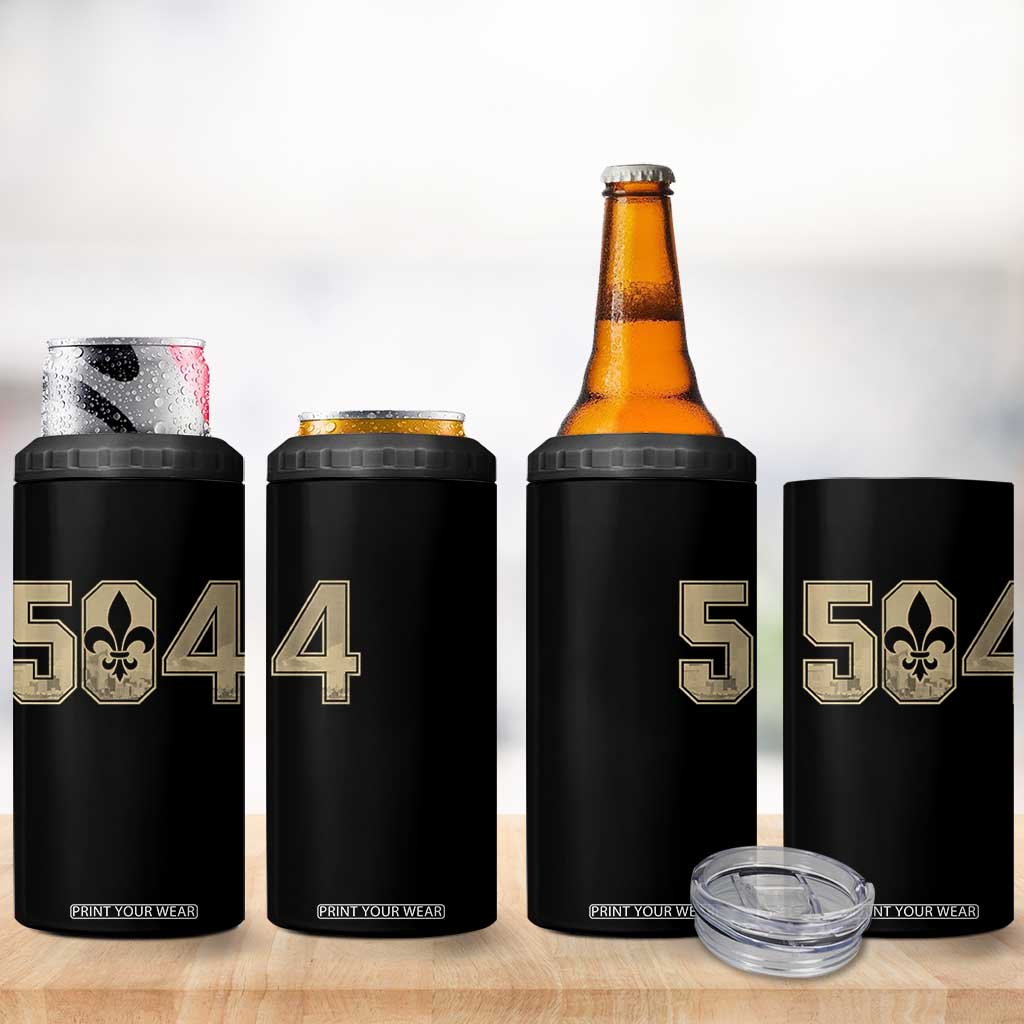 504 Nola New Orleans Louisiana LA 4 in 1 Can Cooler Tumbler Fleur De Lis TS11 Print Your Wear