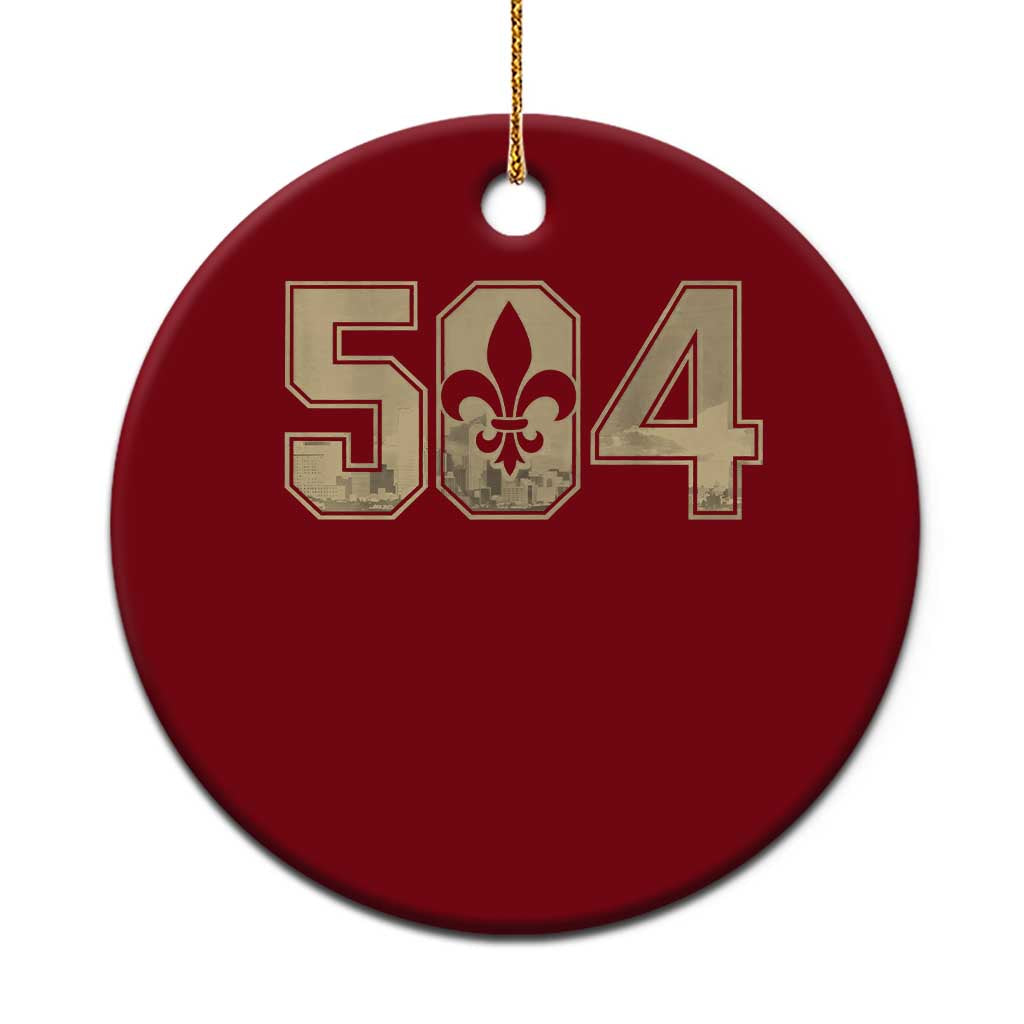 504 Nola New Orleans Louisiana LA Ceramic Ornament Fleur De Lis TS11 1pc Red Print Your Wear