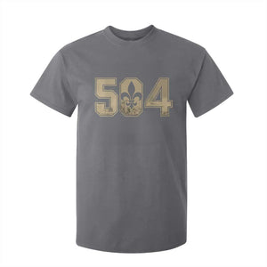 504 Nola New Orleans Louisiana LA T Shirt For Kid Fleur De Lis TS11 Charcoal Print Your Wear