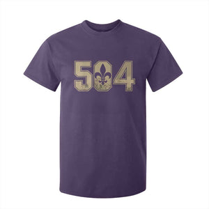 504 Nola New Orleans Louisiana LA T Shirt For Kid Fleur De Lis TS11 Purple Print Your Wear