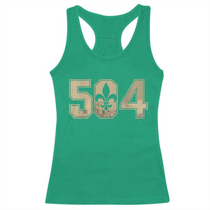 504 Nola New Orleans Louisiana LA Racerback Tank Top Fleur De Lis TS11 Irish Green Print Your Wear