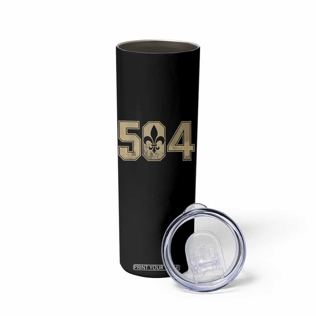 504 Nola New Orleans Louisiana LA Skinny Tumbler Fleur De Lis TS11 Print Your Wear