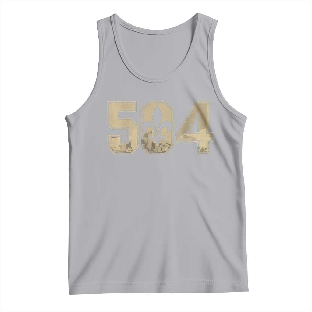 504 Nola New Orleans Louisiana LA Tank Top Fleur De Lis TS11 Athletic Heather Print Your Wear