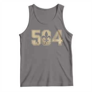 504 Nola New Orleans Louisiana LA Tank Top Fleur De Lis TS11 Deep Heather Print Your Wear