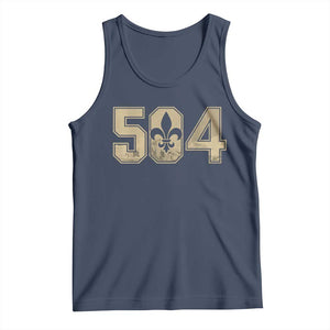 504 Nola New Orleans Louisiana LA Tank Top Fleur De Lis TS11 Navy Print Your Wear