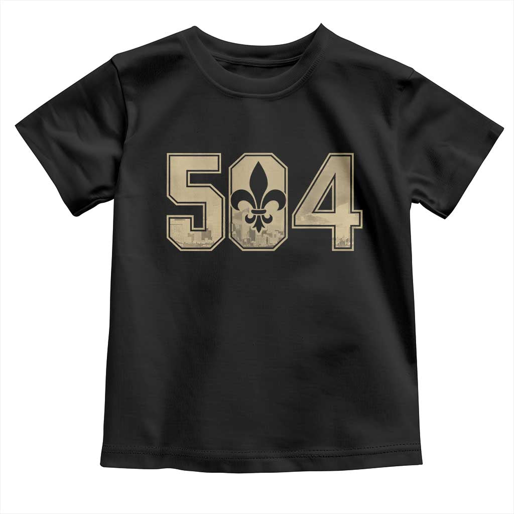 504 Nola New Orleans Louisiana LA Toddler T Shirt Fleur De Lis TS11 Black Print Your Wear