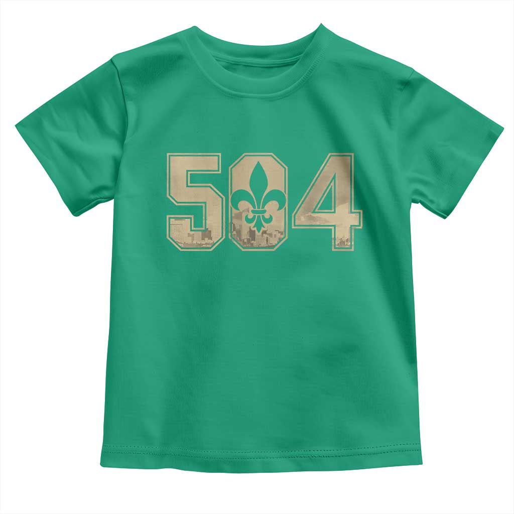 504 Nola New Orleans Louisiana LA Toddler T Shirt Fleur De Lis TS11 Irish Green Print Your Wear