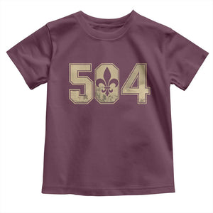 504 Nola New Orleans Louisiana LA Toddler T Shirt Fleur De Lis TS11 Maroon Print Your Wear