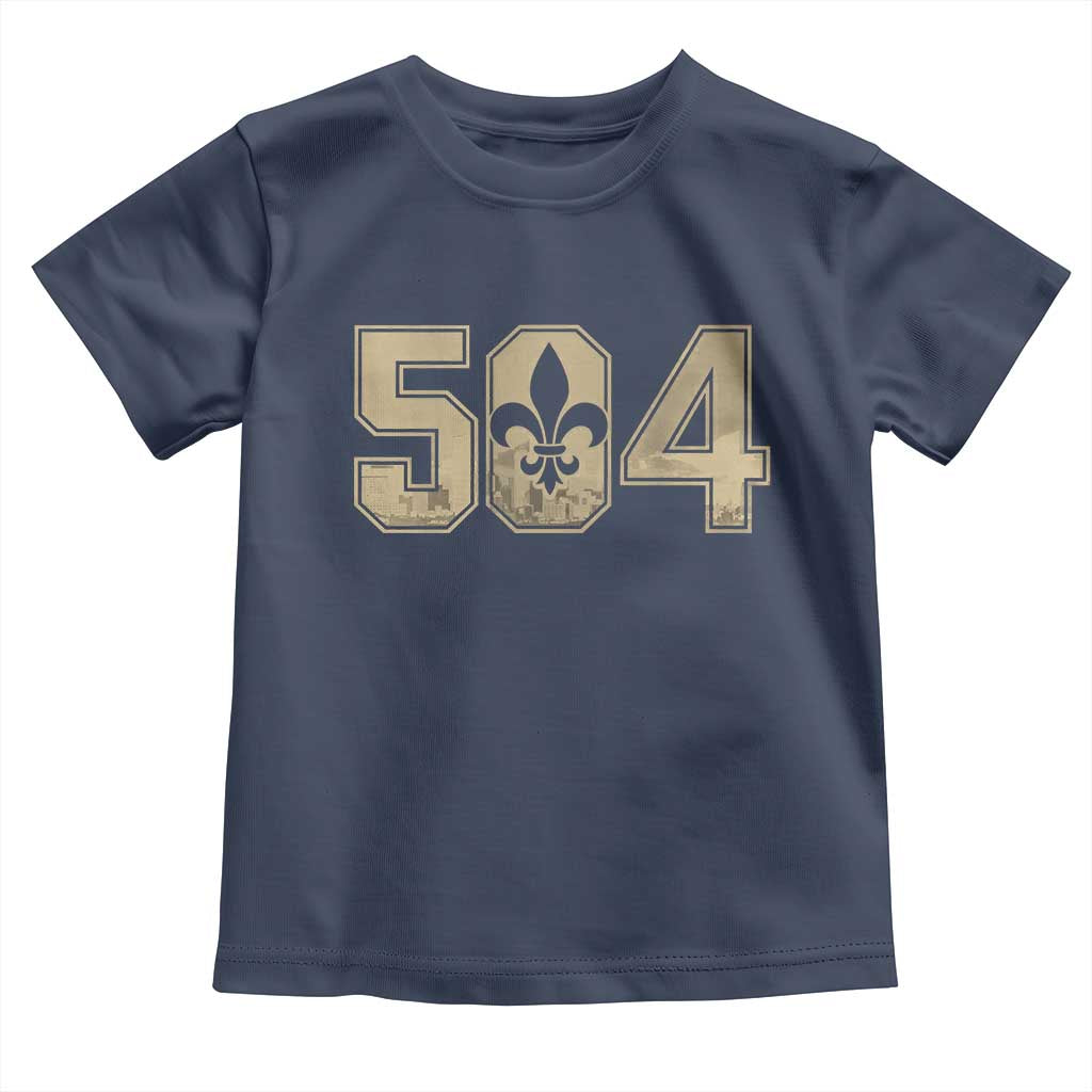 504 Nola New Orleans Louisiana LA Toddler T Shirt Fleur De Lis TS11 Navy Print Your Wear