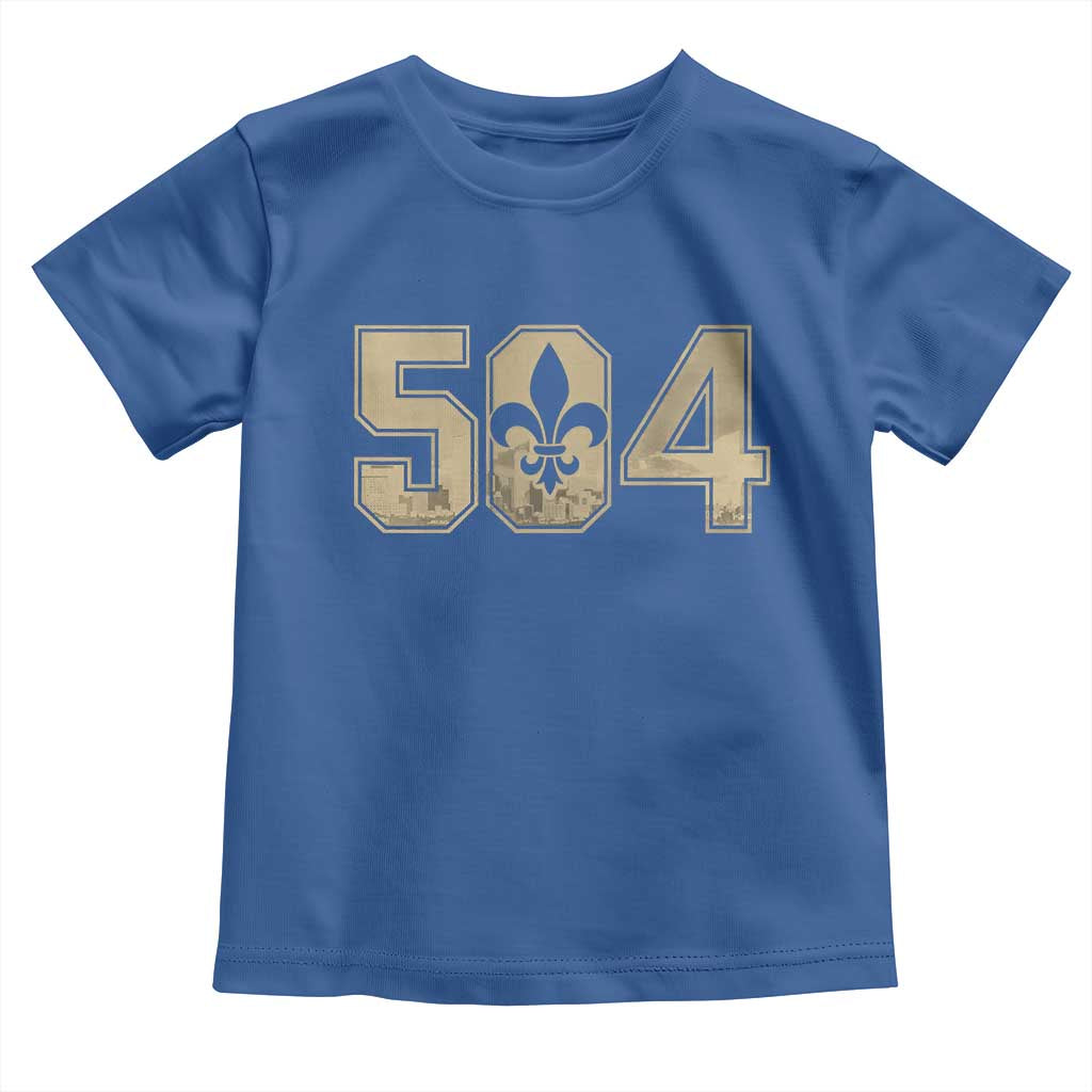 504 Nola New Orleans Louisiana LA Toddler T Shirt Fleur De Lis TS11 Royal Blue Print Your Wear