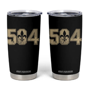 504 Nola New Orleans Louisiana LA Tumbler Cup Fleur De Lis TS11 Black Print Your Wear