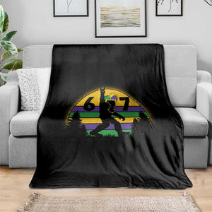 Funny Bigfoot 67 Mardi Gras Throw Blanket Sasquatch Parade Jester Hat TS11 Print Your Wear
