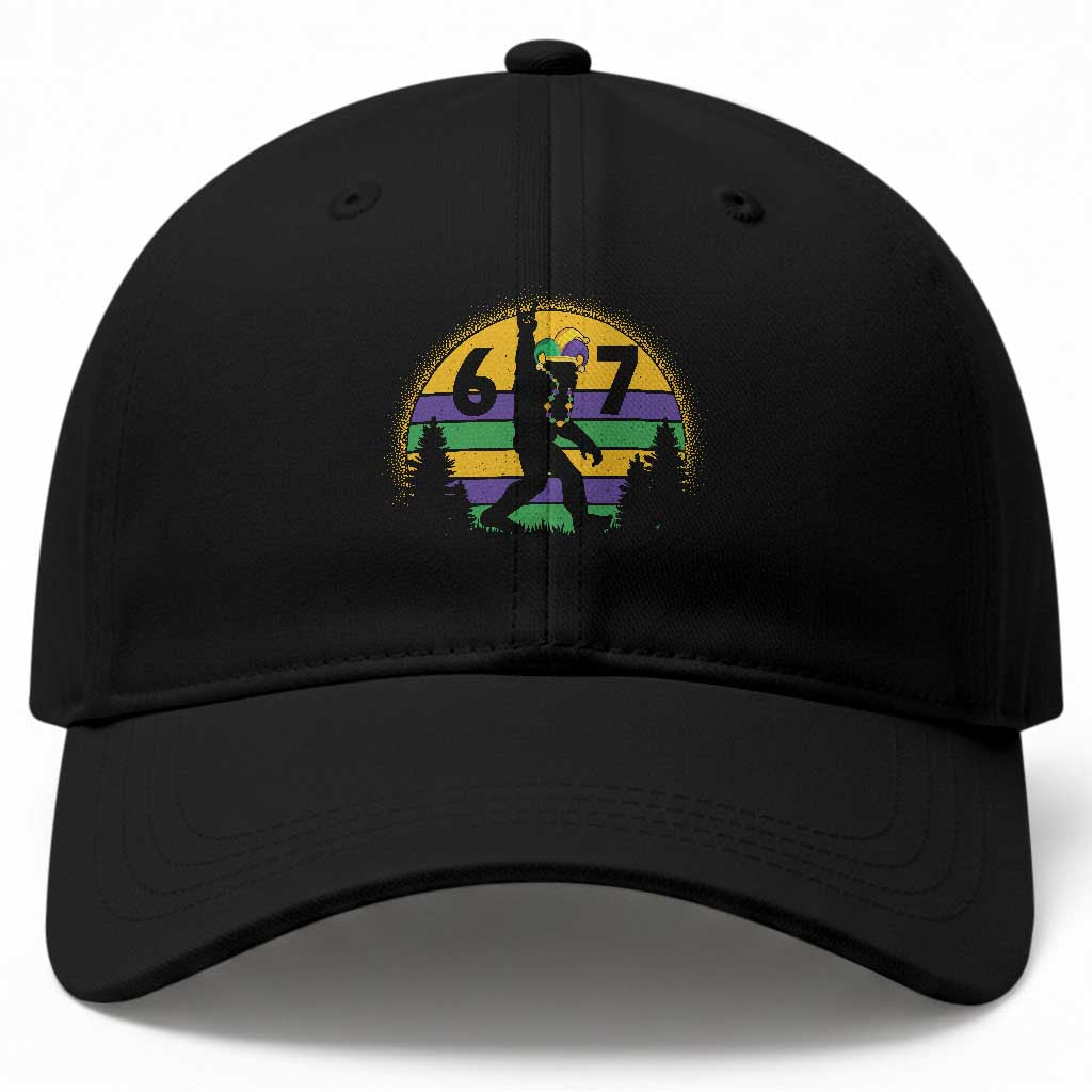 Funny Bigfoot 67 Mardi Gras Baseball Cap Sasquatch Parade Jester Hat TS11 Print Your Wear