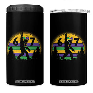Funny Bigfoot 67 Mardi Gras 4 in 1 Can Cooler Tumbler Sasquatch Parade Jester Hat TS11 One Size: 16 oz Black Print Your Wear
