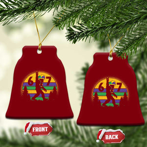 Funny Bigfoot 67 Mardi Gras Ceramic Ornament Sasquatch Parade Jester Hat TS11 Print Your Wear