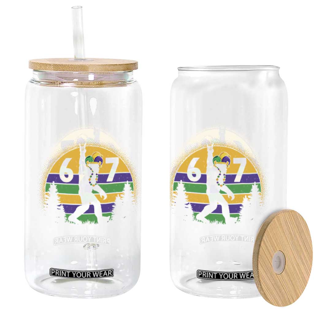Funny Bigfoot 67 Mardi Gras Glass Can Sasquatch Parade Jester Hat TS11 Print Your Wear