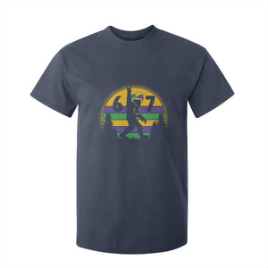 Funny Bigfoot 67 Mardi Gras T Shirt For Kid Sasquatch Parade Jester Hat TS11 Navy Print Your Wear