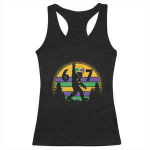 Funny Bigfoot 67 Mardi Gras Racerback Tank Top Sasquatch Parade Jester Hat TS11 Black Print Your Wear