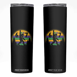 Funny Bigfoot 67 Mardi Gras Skinny Tumbler Sasquatch Parade Jester Hat TS11 Black Print Your Wear