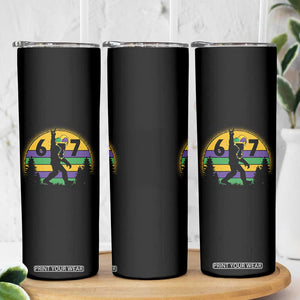Funny Bigfoot 67 Mardi Gras Skinny Tumbler Sasquatch Parade Jester Hat TS11 Print Your Wear